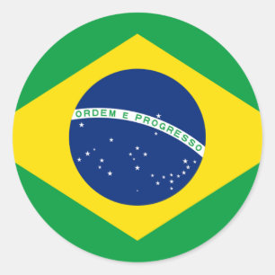 Flag of Brazil - Bandeira do Brasil Classic Round Sticker