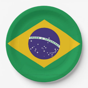 Flag of Brazil Bandeira do Brasil Paper Plate