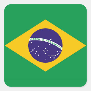 Flag of Brazil Bandeira do Brasil Square Sticker