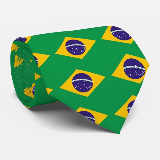 Flag of Brazil Bandeira do Brasil Tie (Rolled)
