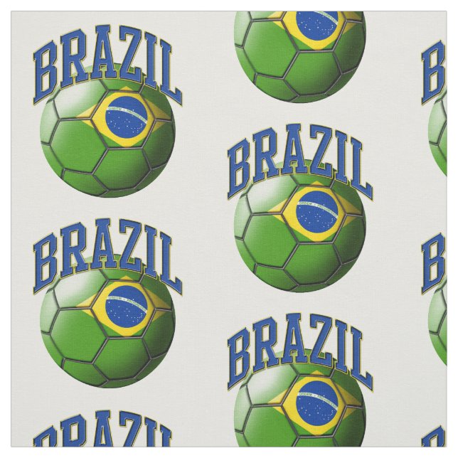Flag of Brazil Brazilan Soccer Ball Pattern Fabric (Swatch)