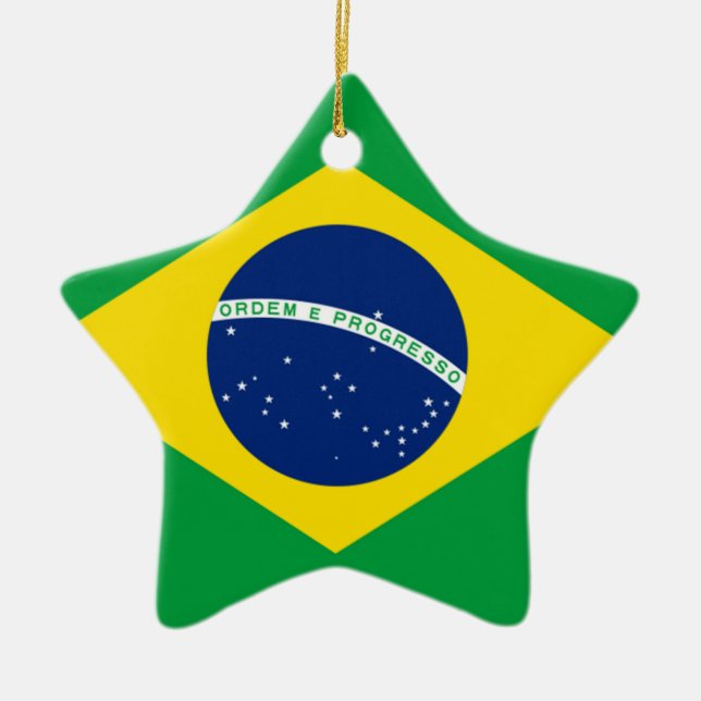 Flag of Brazil, Brazilian Ceramic Tree Decoration (Front)