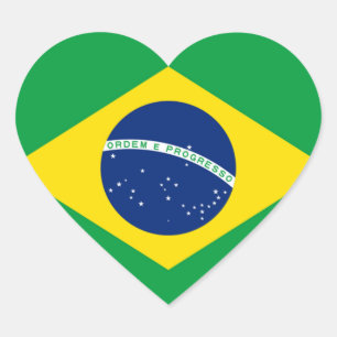 Flag of Brazil, Brazilian Heart Sticker