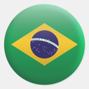 Flag of Brazil Classic Round Sticker
