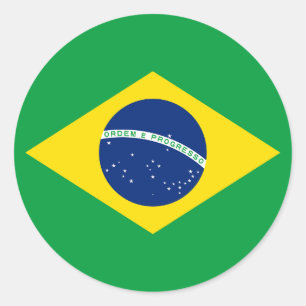 Flag of Brazil Classic Round Sticker