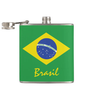 Flag of Brazil Hip Flask