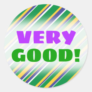 Flag of Brazil Inspired Coloured Stripes Pattern Classic Round Sticker