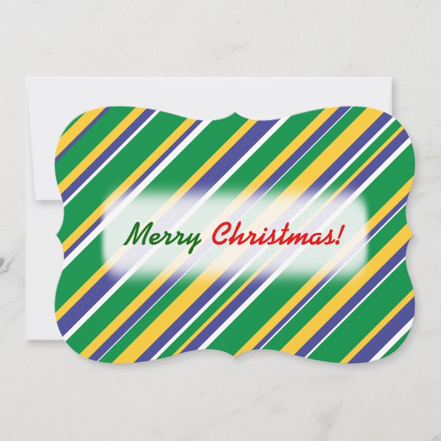 Flag of Brazil Inspired Coloured Stripes Pattern Invitation (Front)