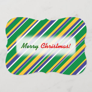 Flag of Brazil Inspired Coloured Stripes Pattern Invitation