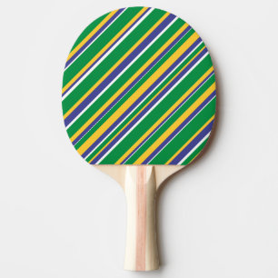 Flag of Brazil Inspired Coloured Stripes Pattern Ping Pong Paddle