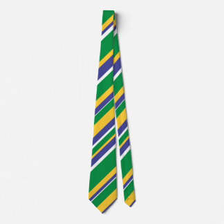 Flag of Brazil Inspired Coloured Stripes Pattern Tie