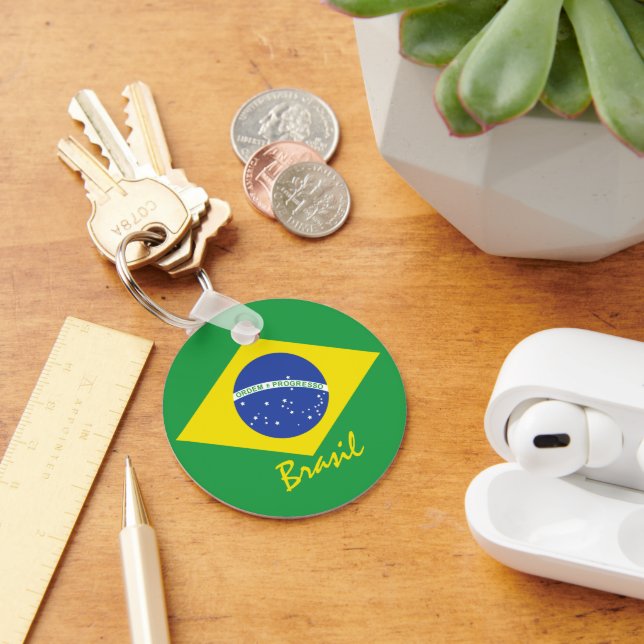 Flag of Brazil Key Ring (Desk)