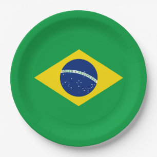 Flag of Brazil Paper Plate