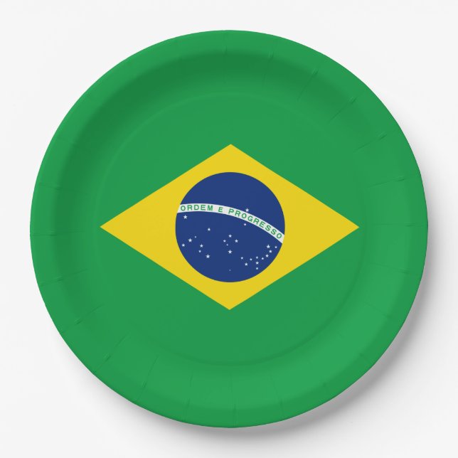 Flag of Brazil Paper Plate (Front)