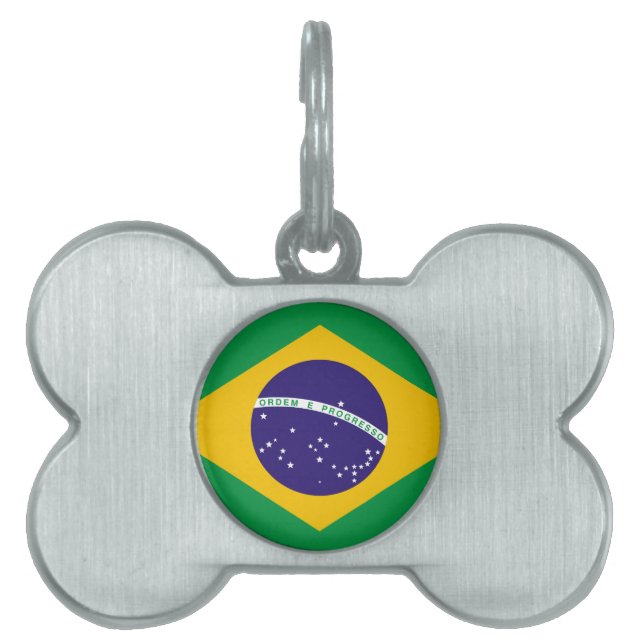 Flag of Brazil Pet ID Tag (Front)