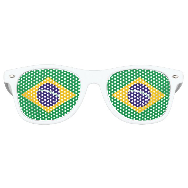 Flag of Brazil Retro Sunglasses (Front)