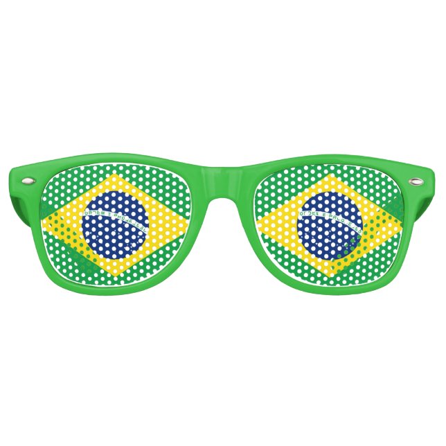 Flag of Brazil Retro Sunglasses (Front)