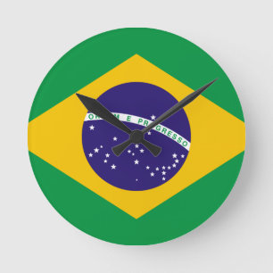 Flag of Brazil Round Clock