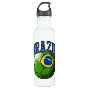 Flag of Brazil Soccer Ball Liberty Bo 710 Ml Water Bottle