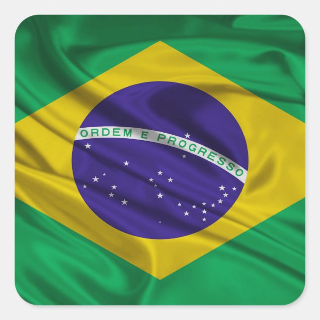Flag of Brazil Square Sticker (Front)