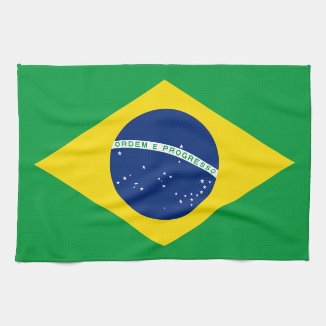 Flag Of Brazil Tea Towel (Horizontal)