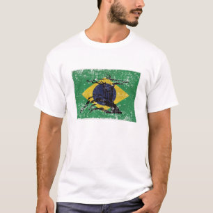 Flag of Brazil with Christ the Redeemer T-Shirt