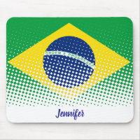 Flag Of Brazil With Halftone Effect Custom Name