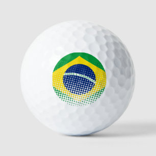 Flag Of Brazil With Halftone Effect Golf Balls