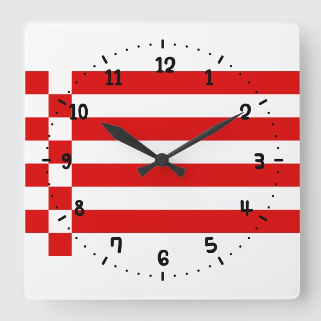 Flag of Bremen Square Wall Clock (Front)
