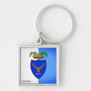 Flag of Brindisi, Italy Key Ring