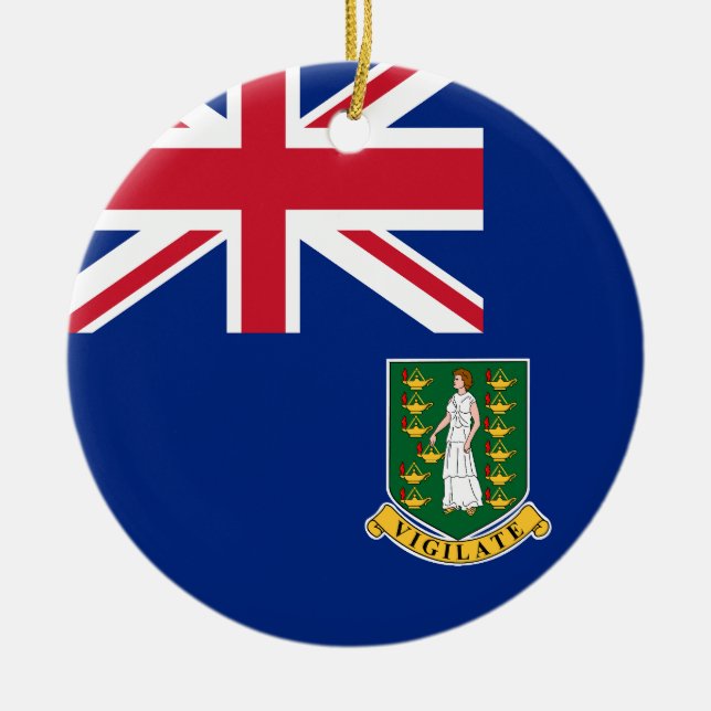 Flag of British Virgin Islands Ceramic Tree Decoration (Front)