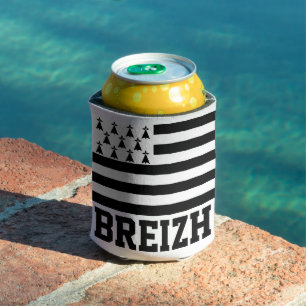 Flag of Brittany, France Can Cooler