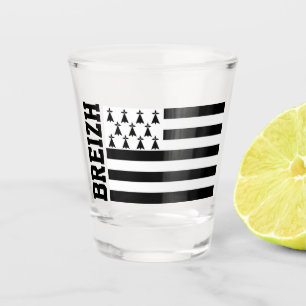 Flag of Brittany, France Shot Glass