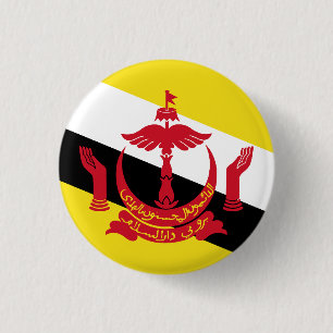 Flag of Brunei 3 Cm Round Badge