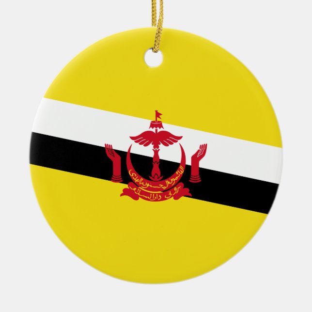 Flag of Brunei Ceramic Tree Decoration (Front)