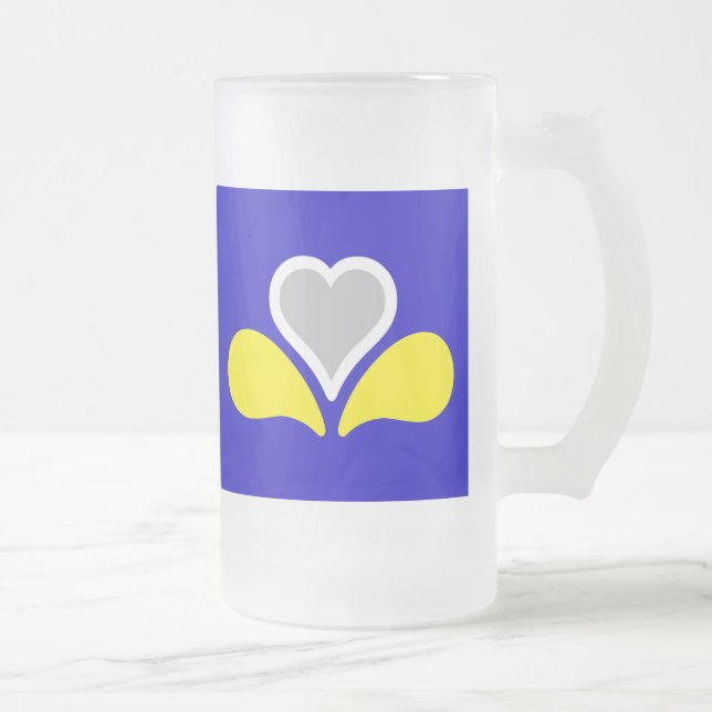 Flag of Brussels, Belgium Frosted Glass Beer Mug (Right)