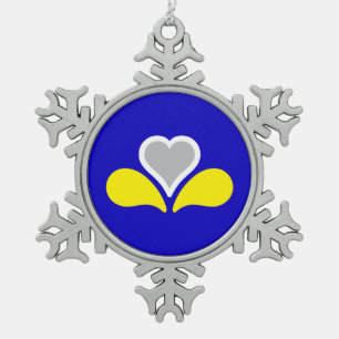 Flag of Brussels, Belgium Snowflake Pewter Christm Snowflake Pewter Christmas Ornament