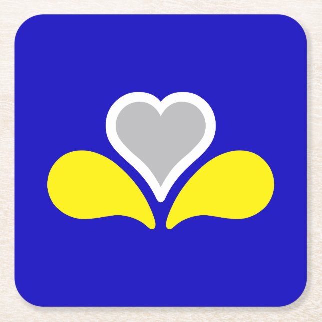 Flag of Brussels, Belgium Square Paper Coaster (Front)