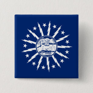 Flag of Buffalo, New York 15 Cm Square Badge