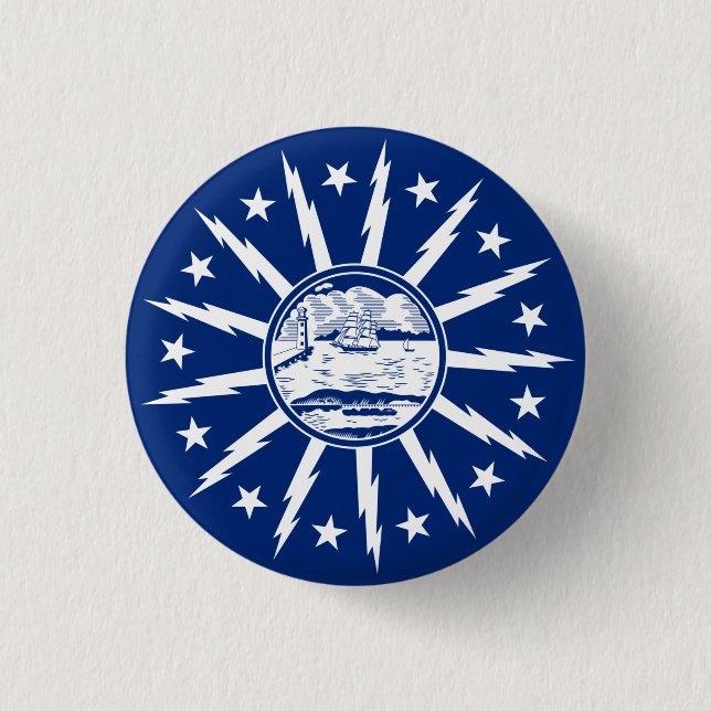 Flag of Buffalo, New York 3 Cm Round Badge (Front)