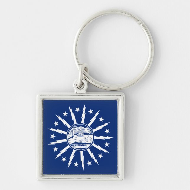 Flag of Buffalo, New York Keychain (Front)