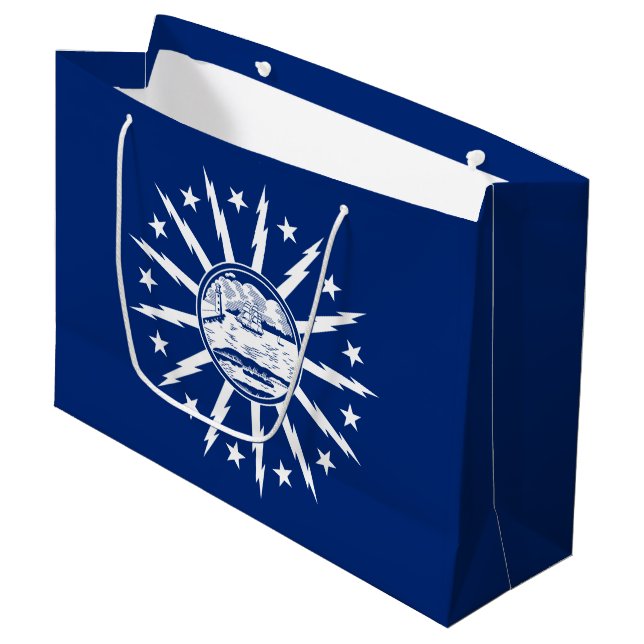 Flag of Buffalo, New York Large Gift Bag (Front Angled)