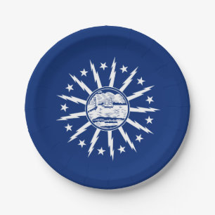 Flag of Buffalo, New York Paper Plate