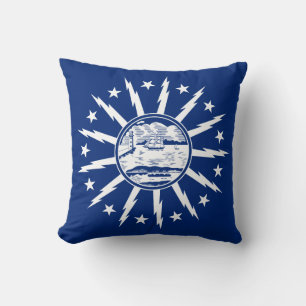 Flag of Buffalo, New York Throw Pillow