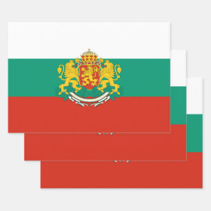 Flag of Bulgaria Tricolour White Green Red Square Wrapping Paper Sheet