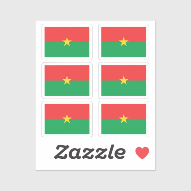 Flag of Burkina Faso Collection pack of 6 (Sheet)