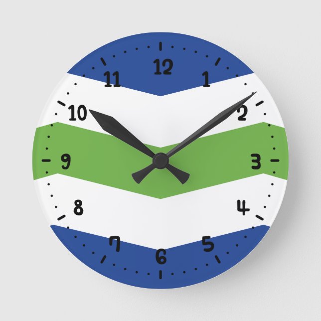 Flag of Burlington, Vermont Round Clock (Front)