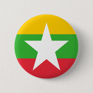 Flag of Burma 6 Cm Round Badge