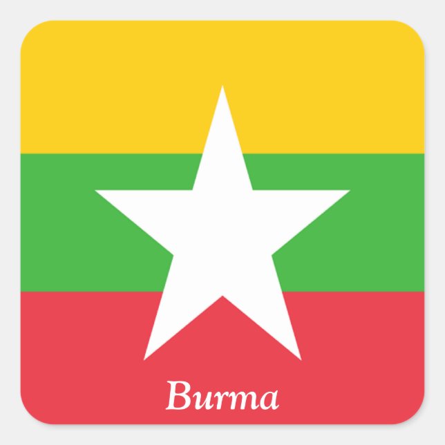 Flag of Burma Square Sticker (Front)