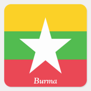 Flag of Burma Square Sticker
